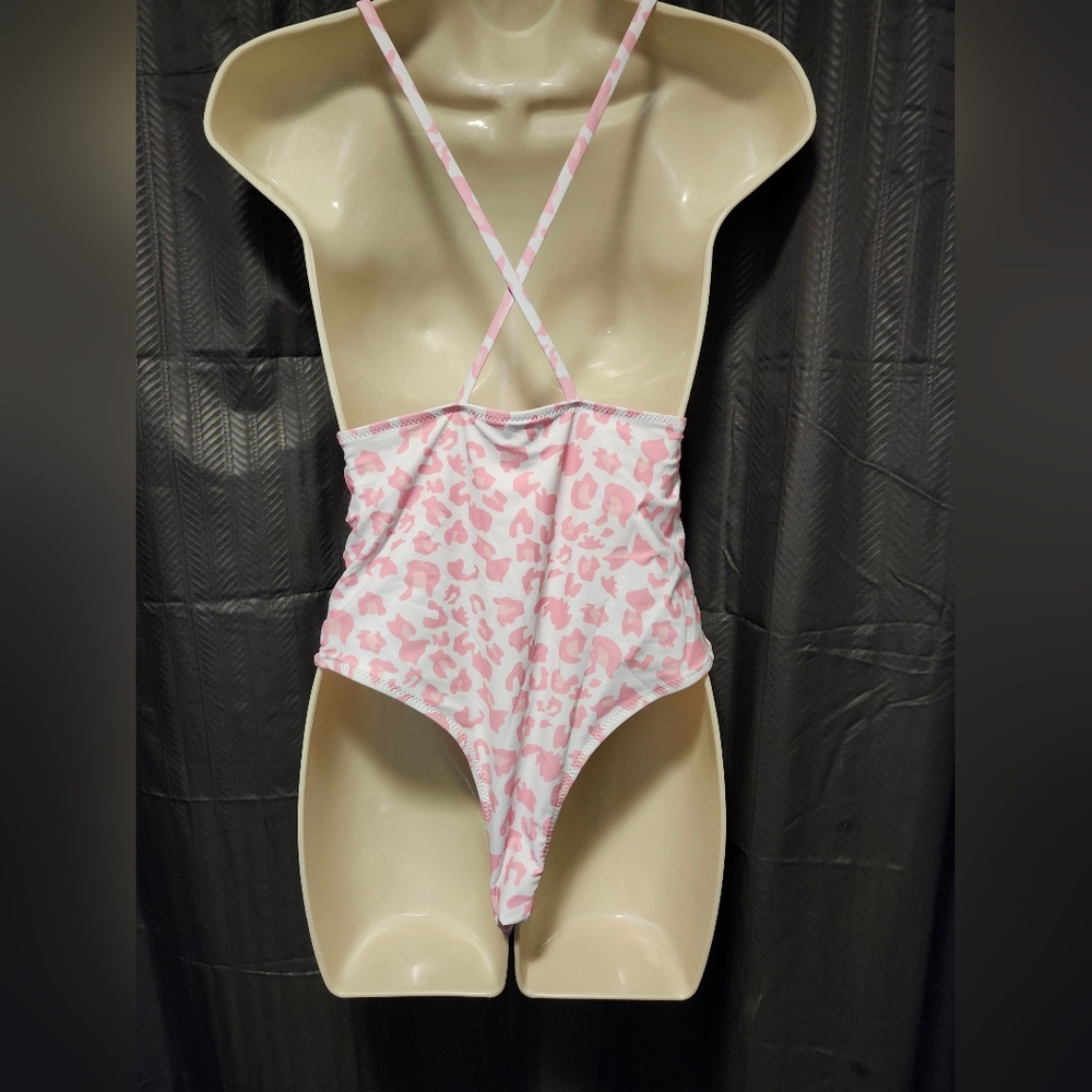 Pink Leopard Print Swimsuit - Picture 2 of 3
